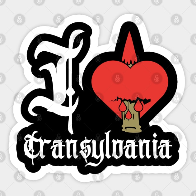 I Heart Transylvania-I Love Transylvania Sticker by FullOnNostalgia